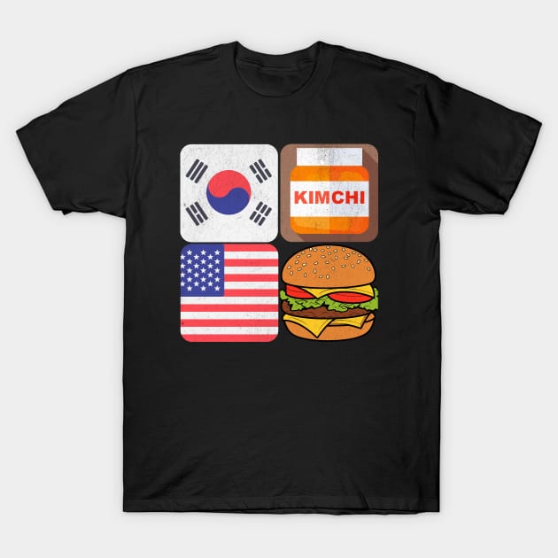 Korean American multicultural  flag and food: Kimchi and Burger T-Shirt by Morning Calm